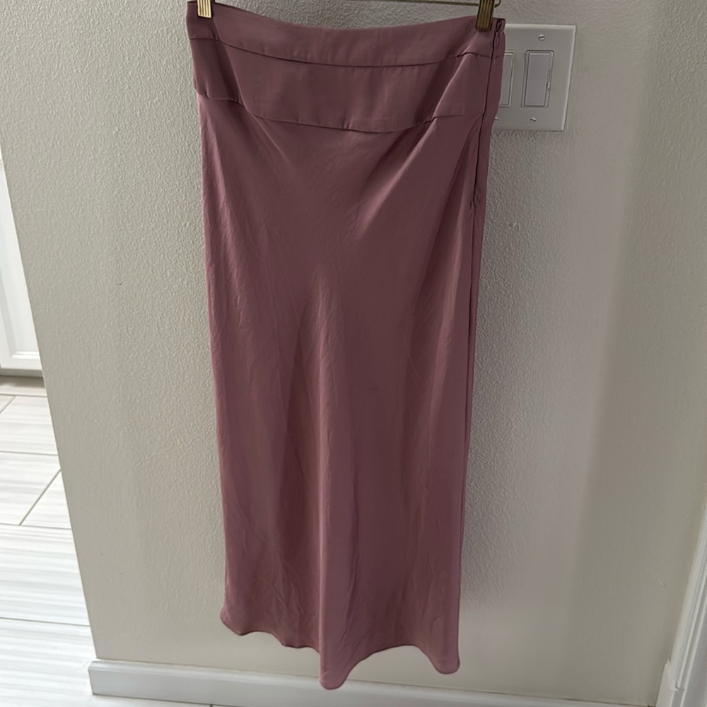 Free people Satin Bias skirt Rose 8